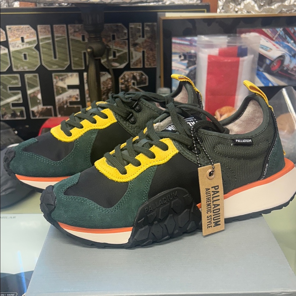 Palladium Black and Yellow Sneakers